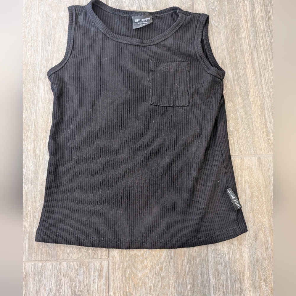 Little Bipsy Kids Black Ribbed Tank Top